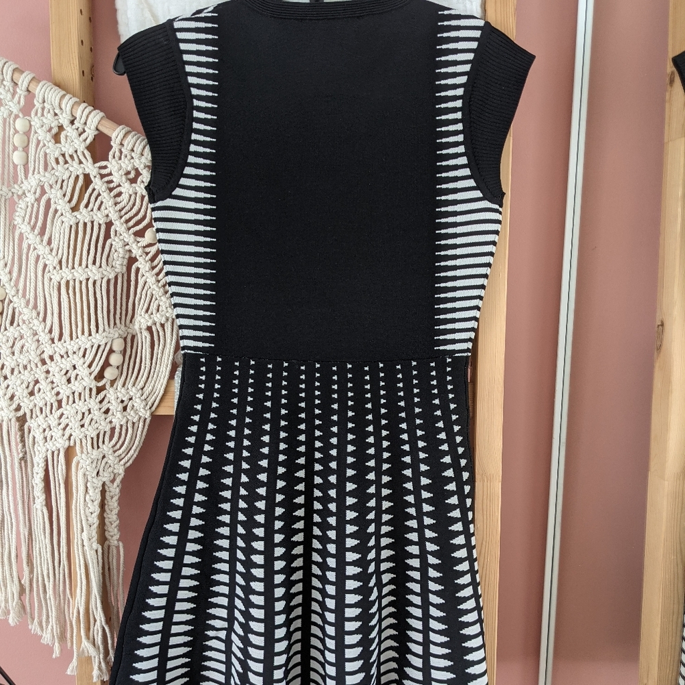 Zara black and white printed dress